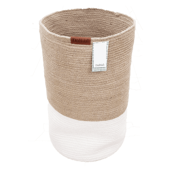 -Jute Hvit Skittentøyskurv