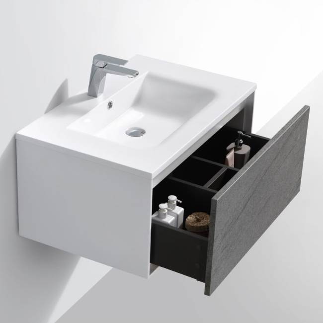 -Istone baderomsinnredning 75 hvit og grå