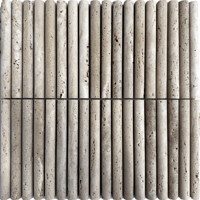 Travertine Classico Mini Flute Mosaic 1,