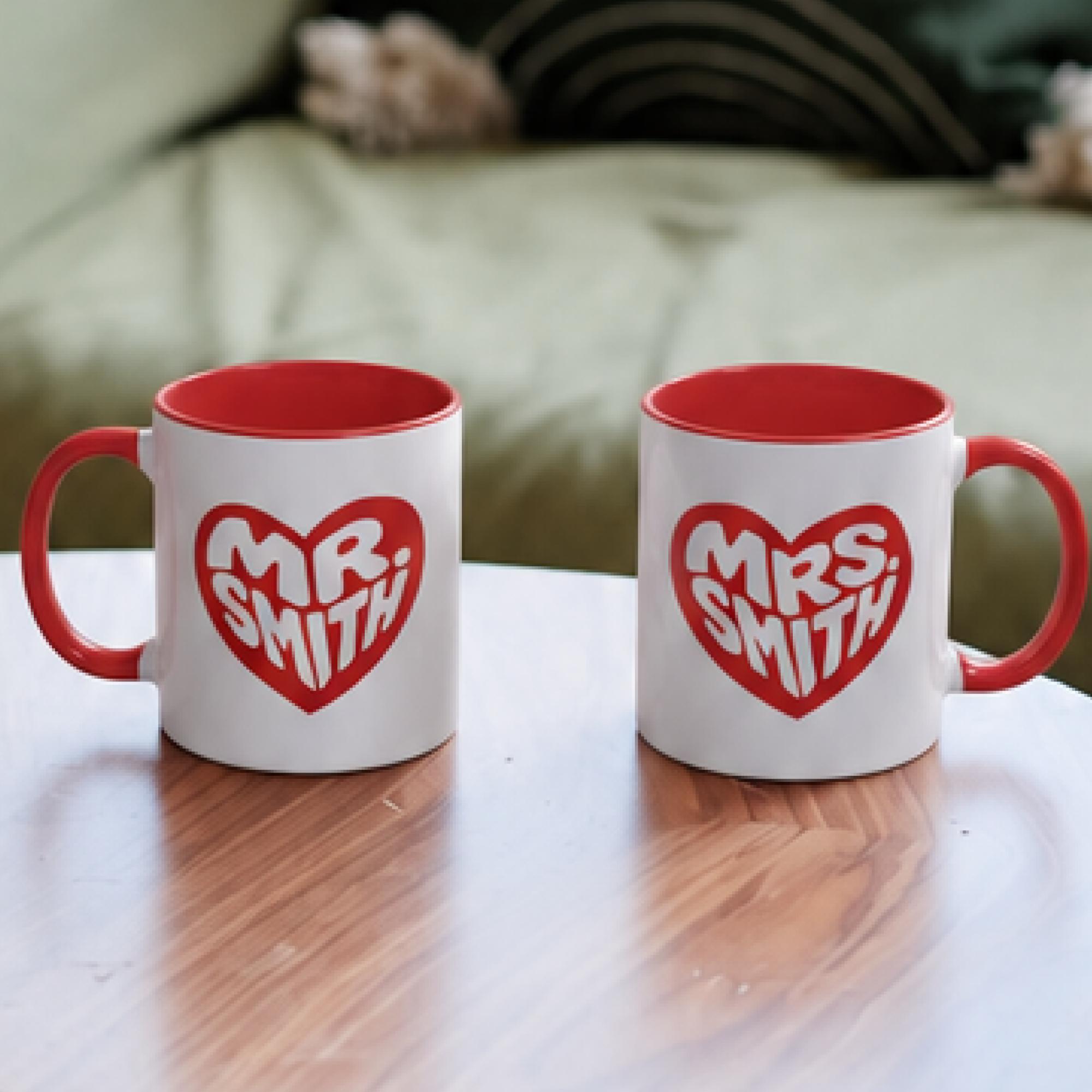 Image of Personalized Heart Text Mug (Ceramic Mug)