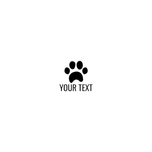 Image of Mini Custom Paw Print Stamp - Personalized Icon Stamp with Name (Rubber Stamp)