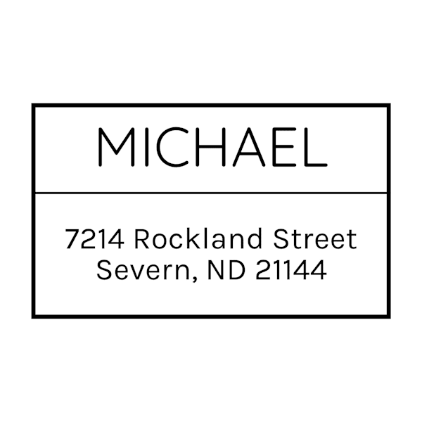 Modern Frame Border Return Address Stamp