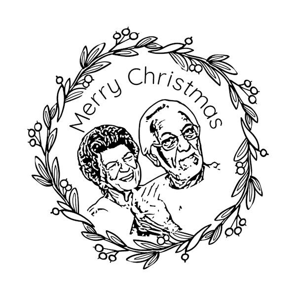 Personalized Face Stamp with Holiday Message