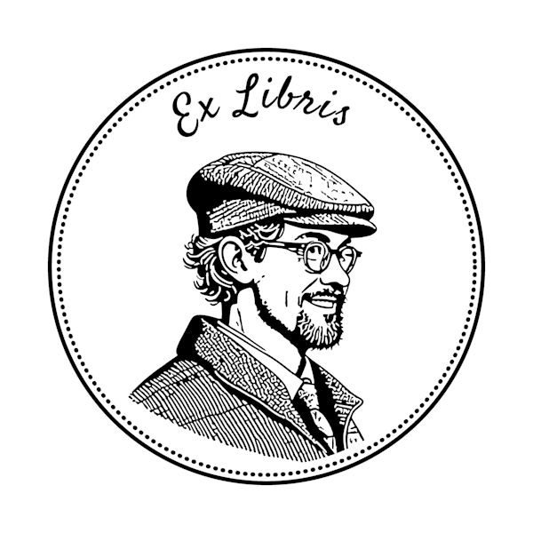 Ex Libris Flat Cap Face Stamp