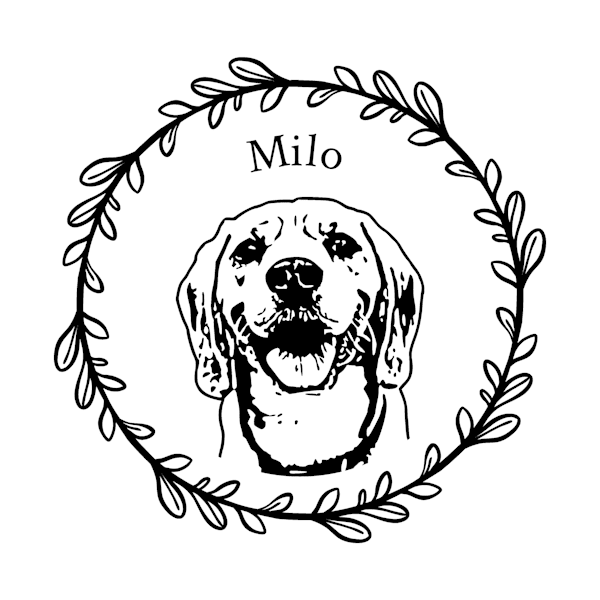 Custom Pet Portrait Wreath Stamp