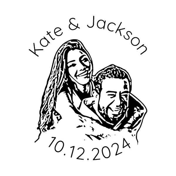 Personalized Wedding Couple Face Stamp