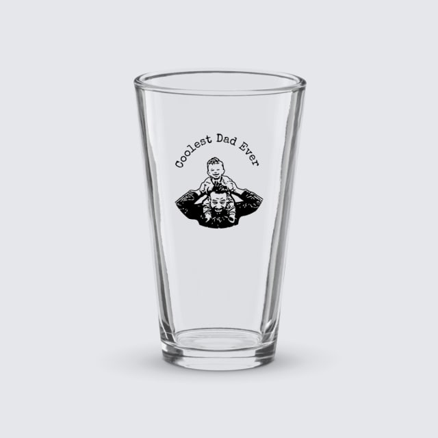 Searching for the perfect gift for the coolest dad? Our personalized pint glass showcases the faces of dad and child, along with a touching message. This isn't just any glass—it's a cherished keepsake that will remind him of their special bond with every sip.