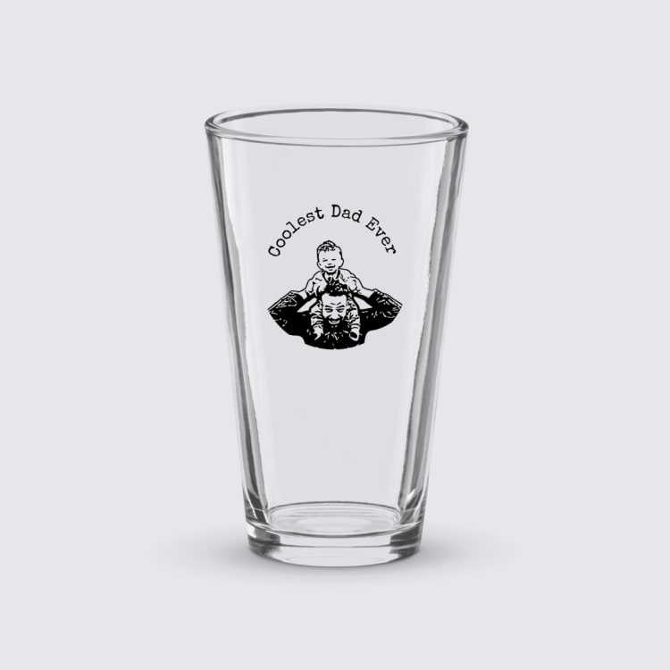 Personalized Father Face Pint Glass