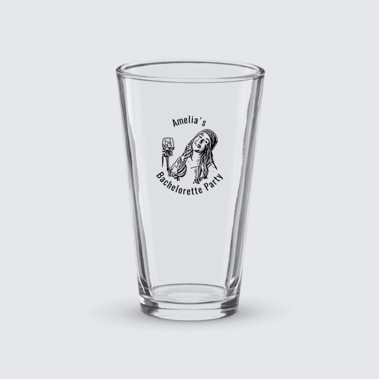 Personalized Bachelorette Party Pint Glass