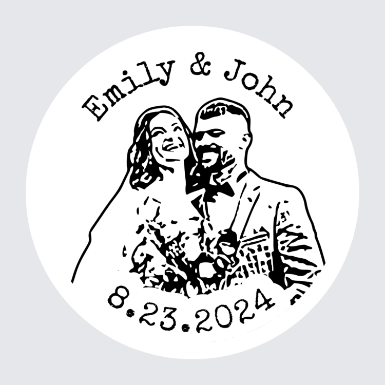 Personalized Wedding Couple Face Stickers