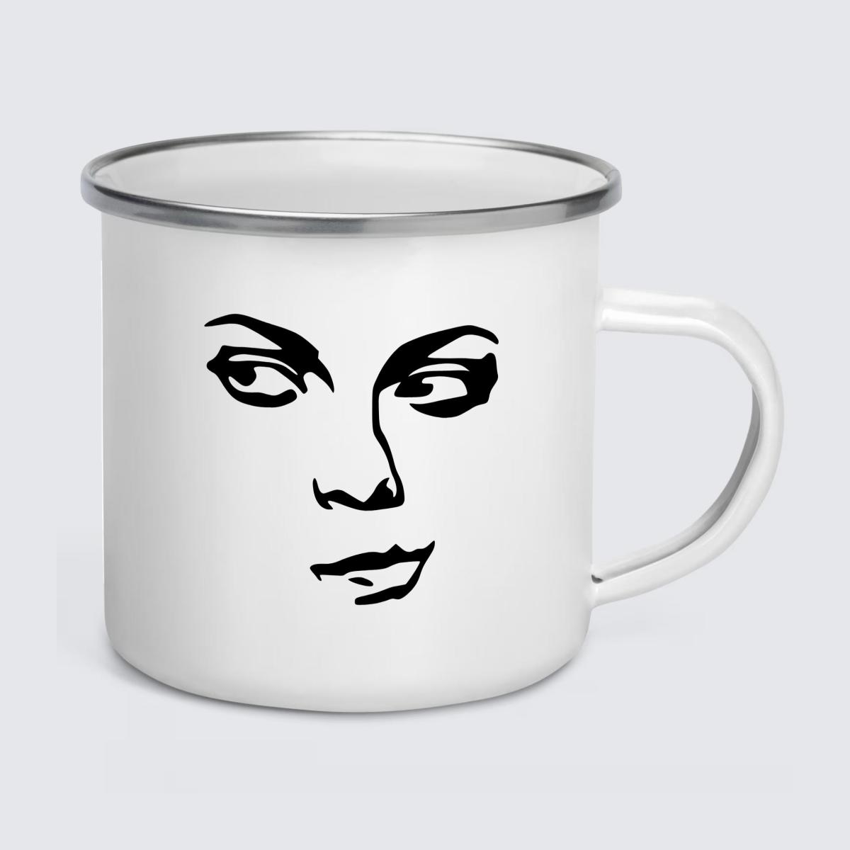 Image of The Side-Eye Face Mug (Enamel Mug)