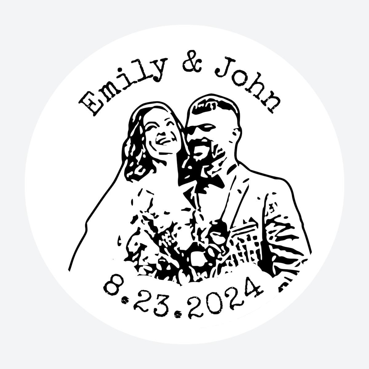 Personalized Wedding Couple Face Stickers