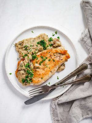 Chicken with Dairy-Free Creamy Mushroom Sauce