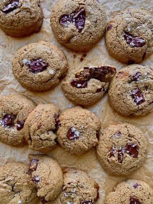 Buckwheat Tahini Chocolate Chunk Cookies