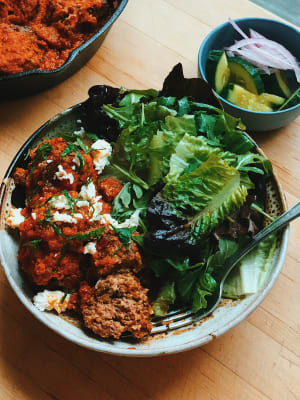 One-Pan Spicy Meatballs with Harissa