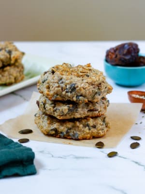 Tahini Date Seedy Breakfast Cookies
