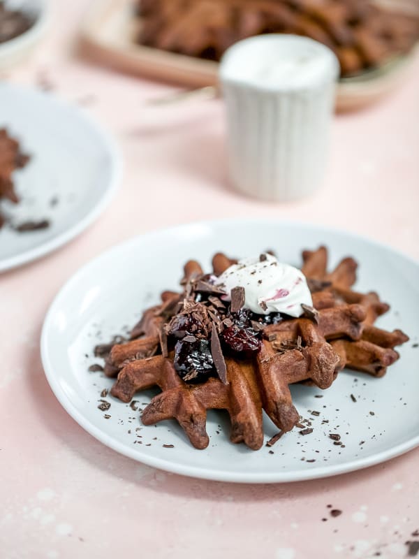 Cherry Chocolate Waffles