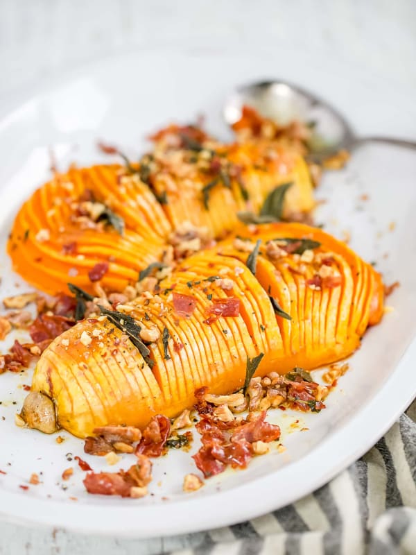 Hasselback Squash with Prosciutto