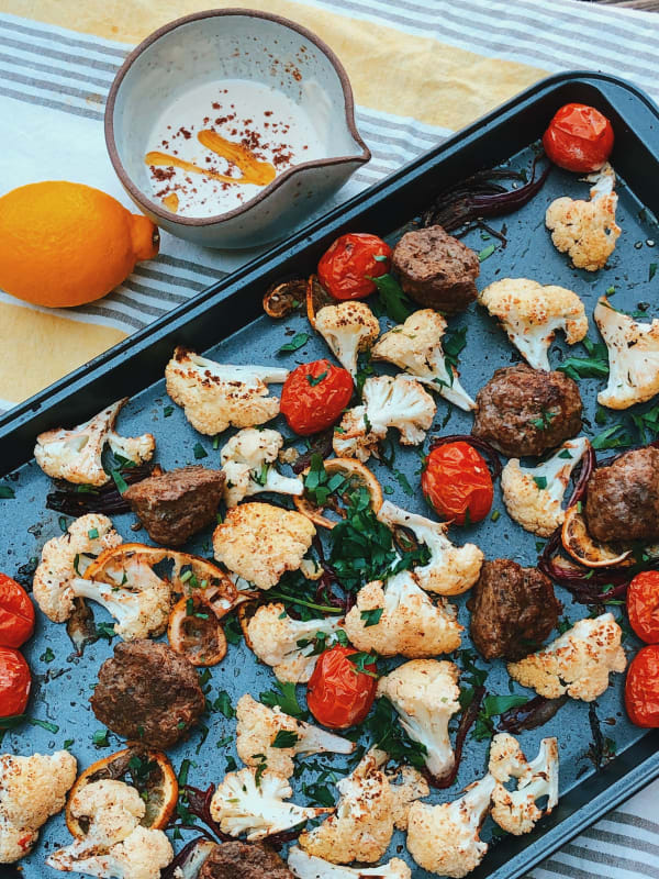 Sheet Pan Lamb Meatballs