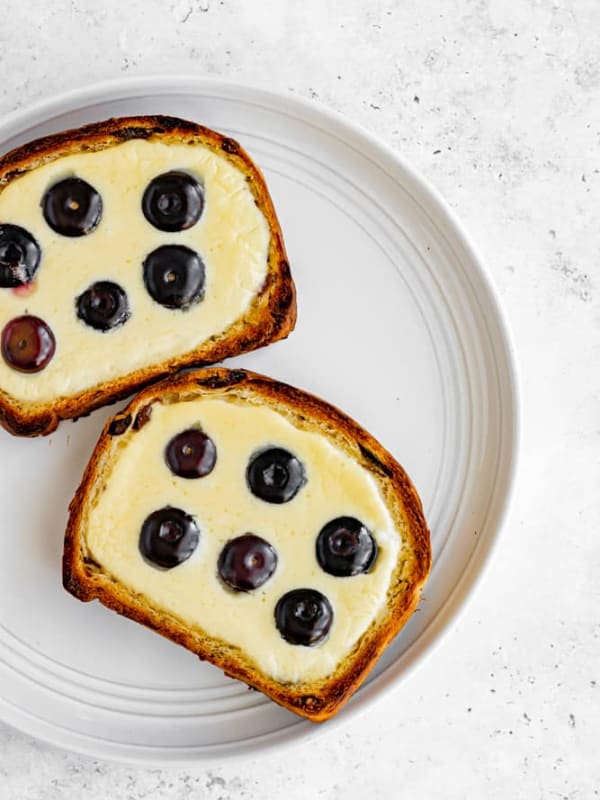 Two Blueberry Custard Toasts