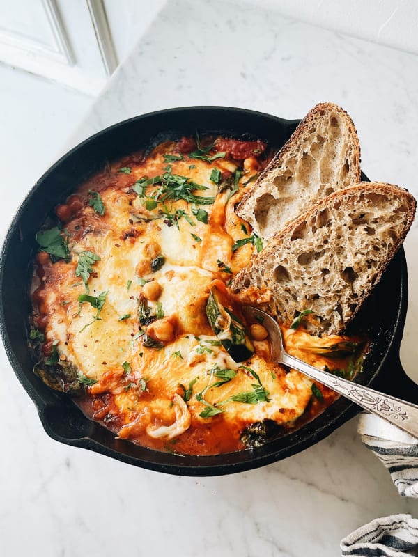 Cheesy Chickpea Skillet and Bread