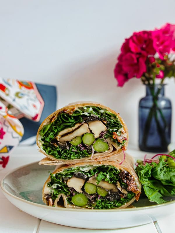 Grilled Mushroom & Asparagus Wrap