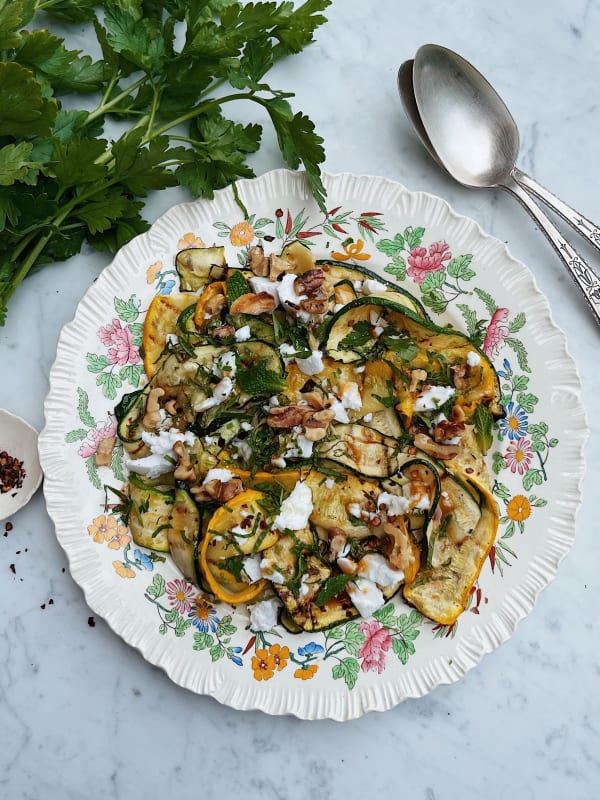 Grilled Zucchini Salad with Hot Honey