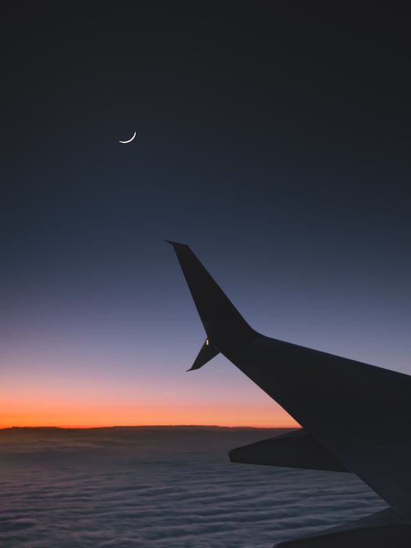 Sunset From Plane Window