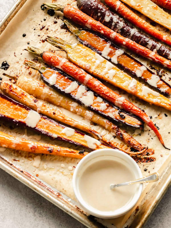 Tahini Maple Roasted Carrots