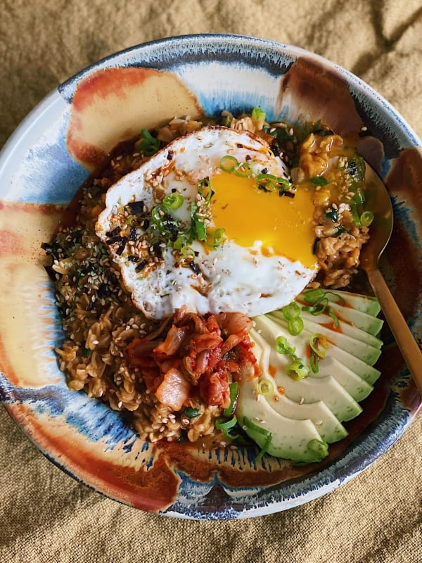Savoury Oats With Avocado And Egg