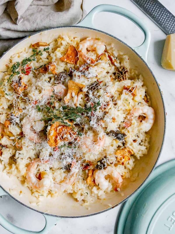 Pot of Wild Mushroom & Shrimp Risotto