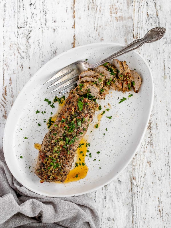 Pork Tenderloin with Garlic Butter Sauce