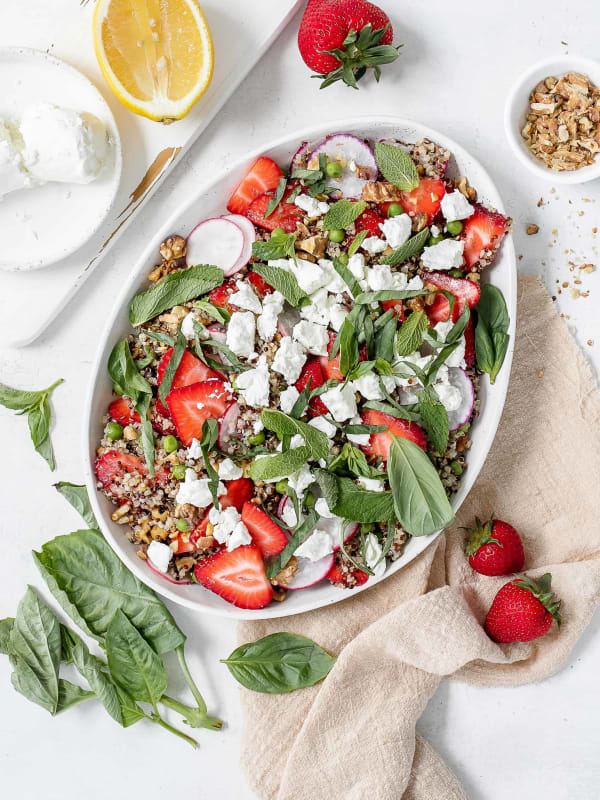 Quinoa Salad with Peas, Radish & Strawberries