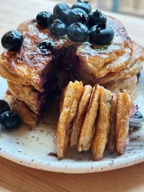 High-Protein Blueberry Pancakes