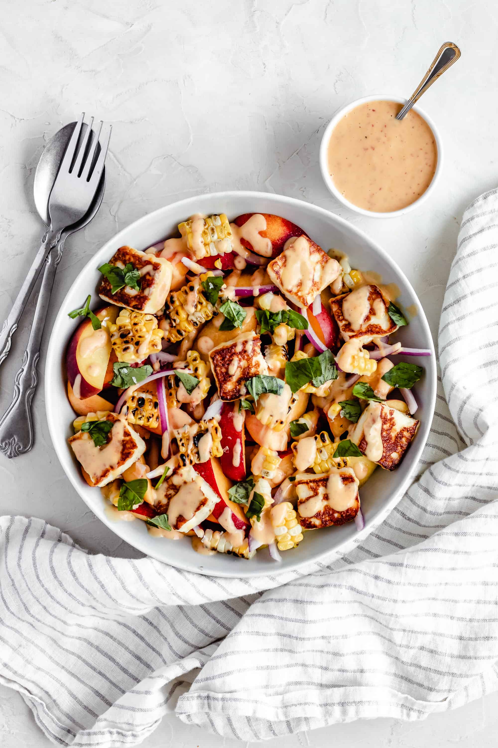 Grilled Halloumi, Corn &amp; Nectarine Salad | Rily Recipes | Rily · Good Recipes