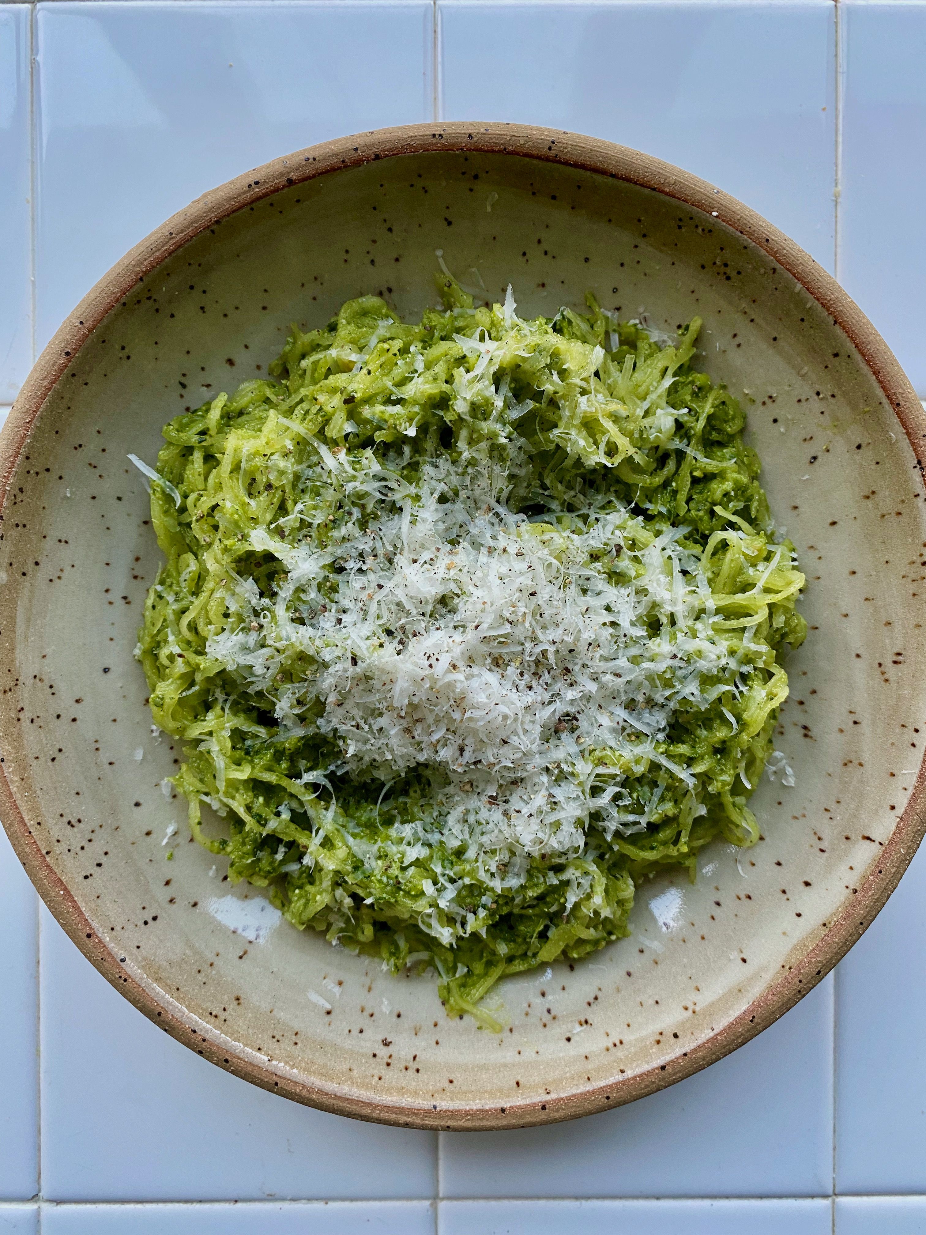 Baked Spaghetti Squash and Kale Pesto Recipe - Eat Simple Food