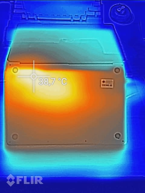 Temperature massime sul retro di Apple MacBook Pro 13 2019.