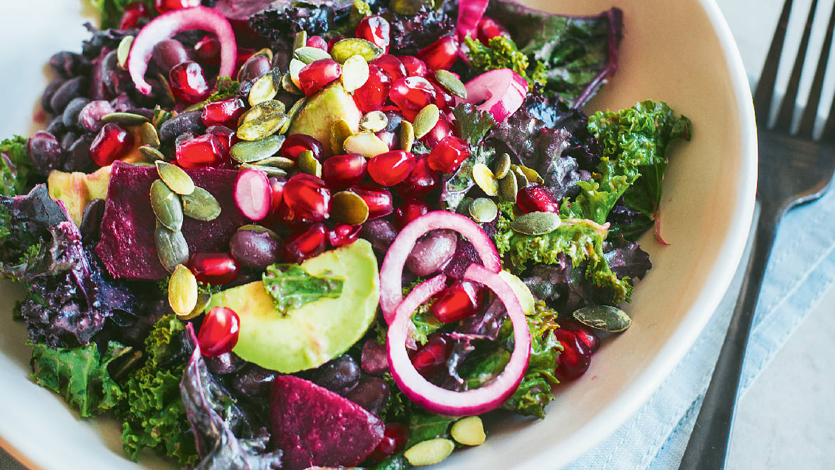 Lehtkapsa-peedisalat mustade ubadega