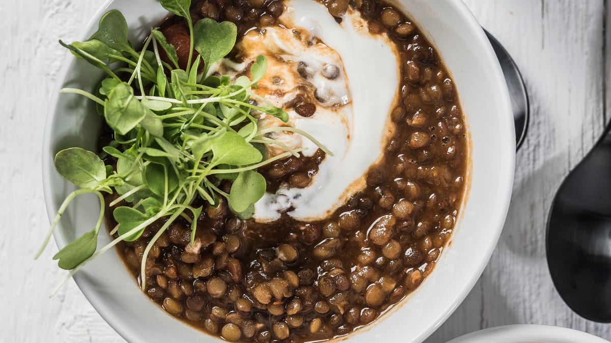 Krāsaino lēcu biezzupa