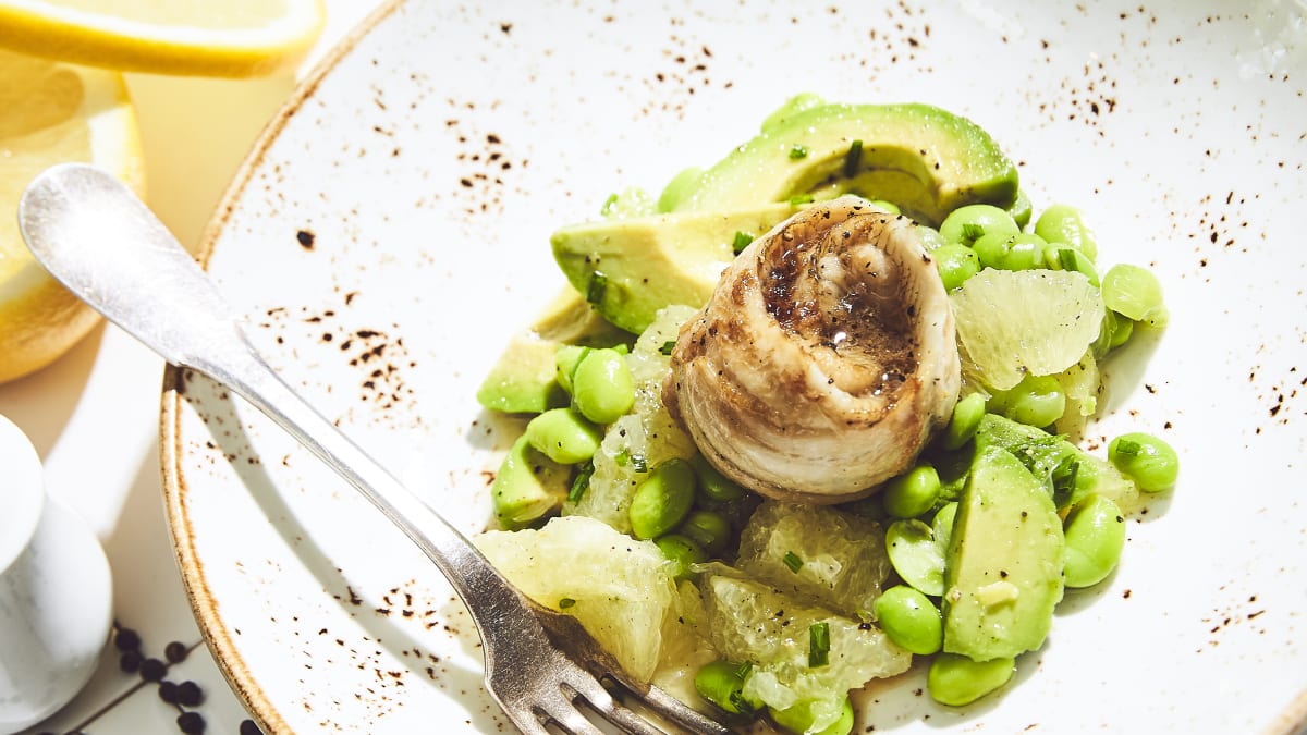 Miso plekste ar edamame salātiem