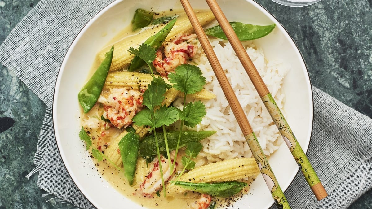 Jõevähid kookospiimas koriandriga