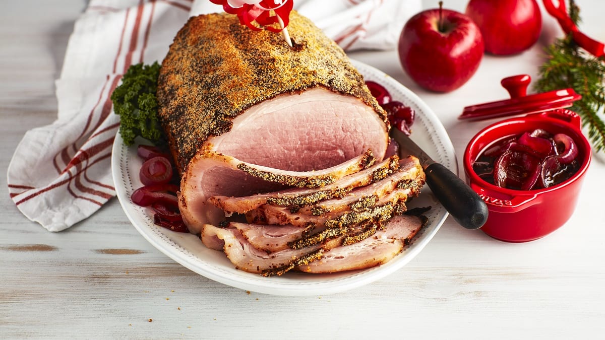 Kohvi ja sinepiga paneeritud sink sibulaga siirupivinegretis