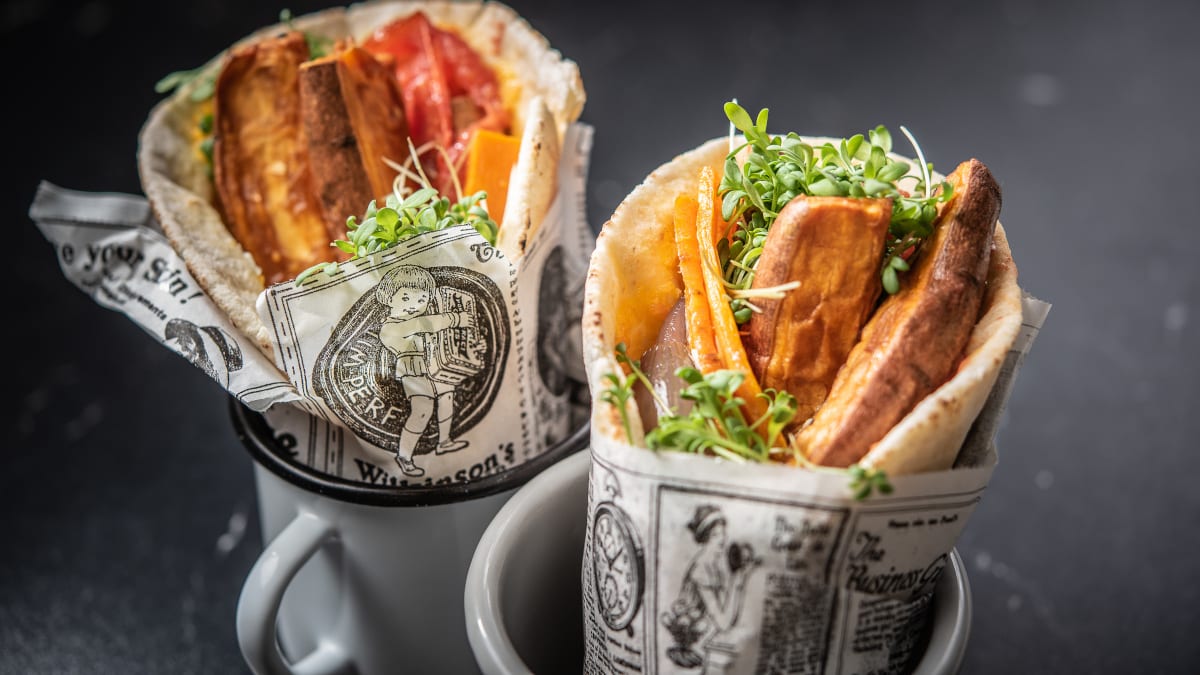 Veģetārais wrap ar marinētu sieru