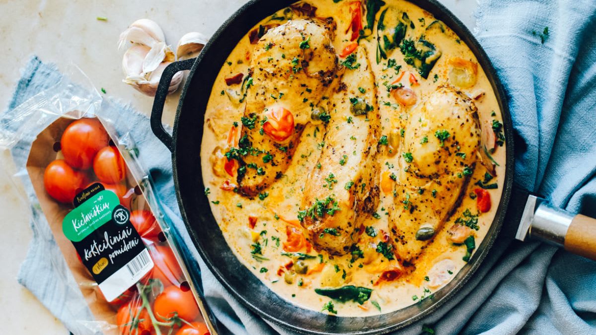 Toskanietiška vištiena su pomidorais