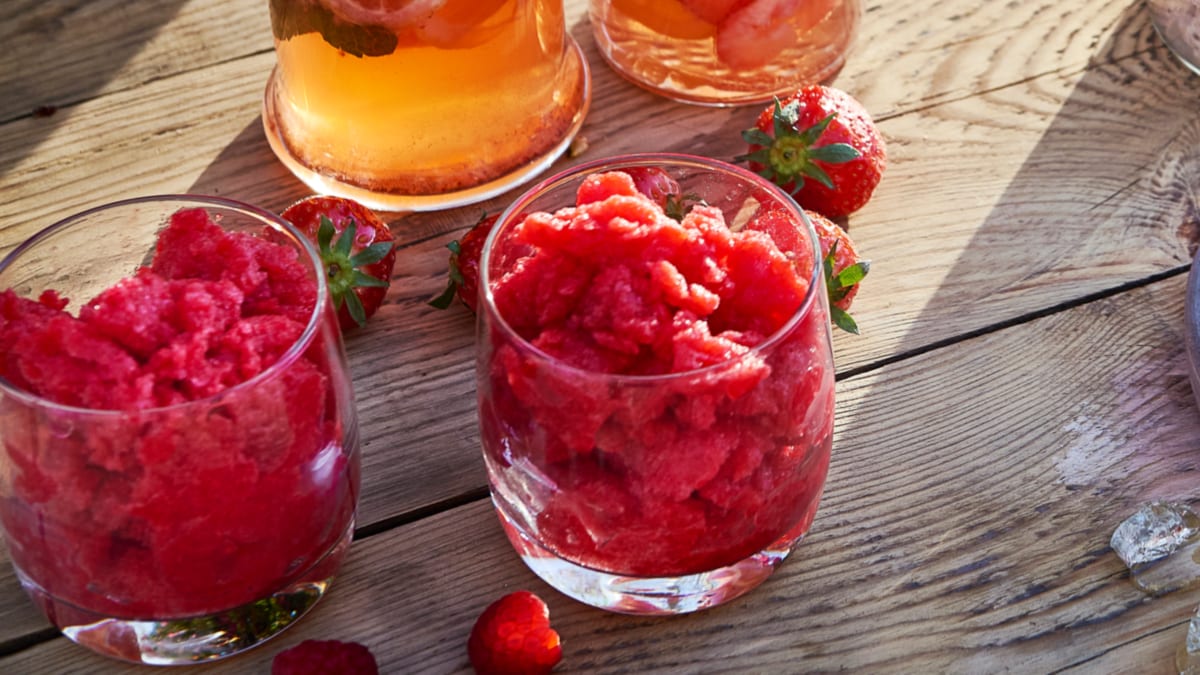 Aviečių ir žaliųjų citrinų granita