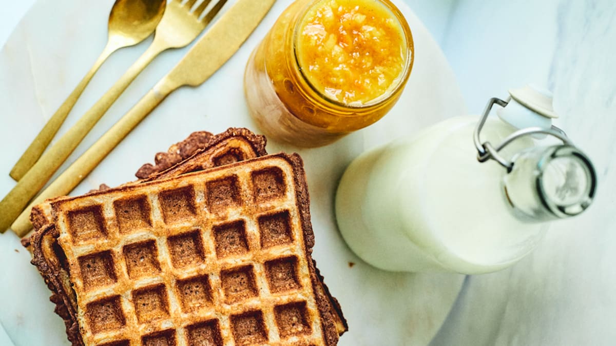 Griķu brokastu vafeles