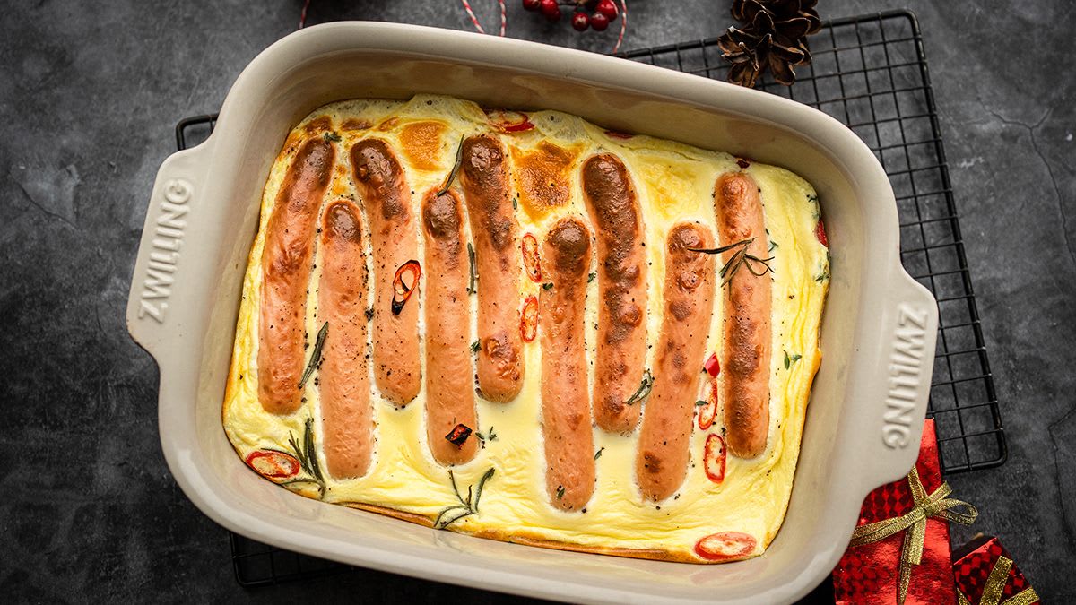 Omletas su dešrelėmis orkaitėje