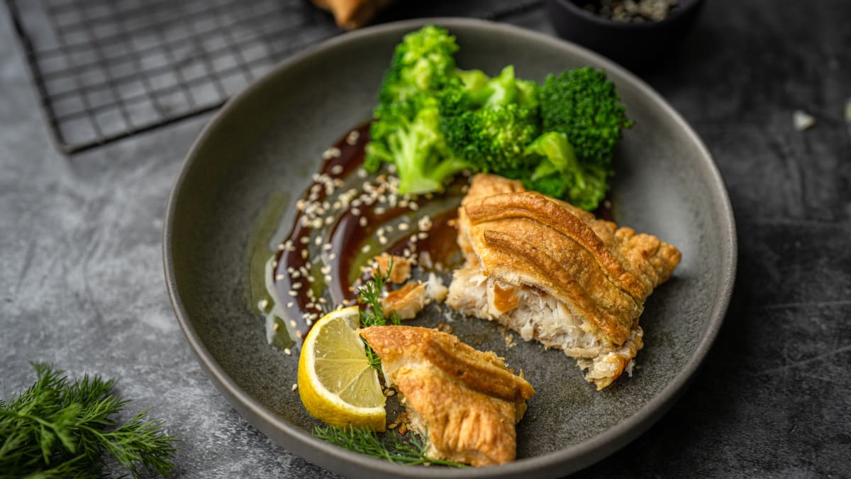 Aļaskas zivs pīrāgs aerogrilā