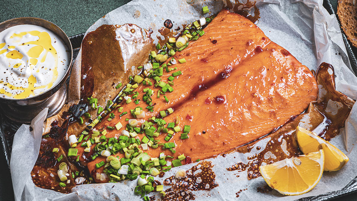 Glazēta laša fileja