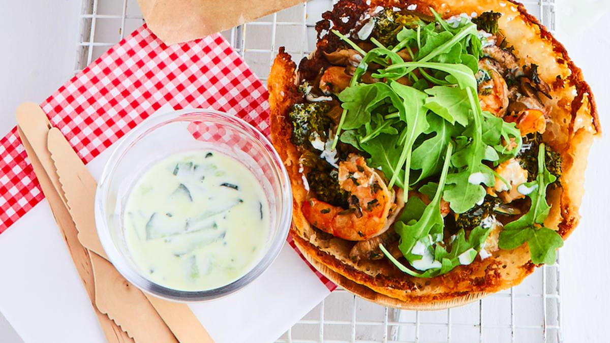 «Banh xeo» (rīsu pankūkas ar dārzeņiem un garnelēm)